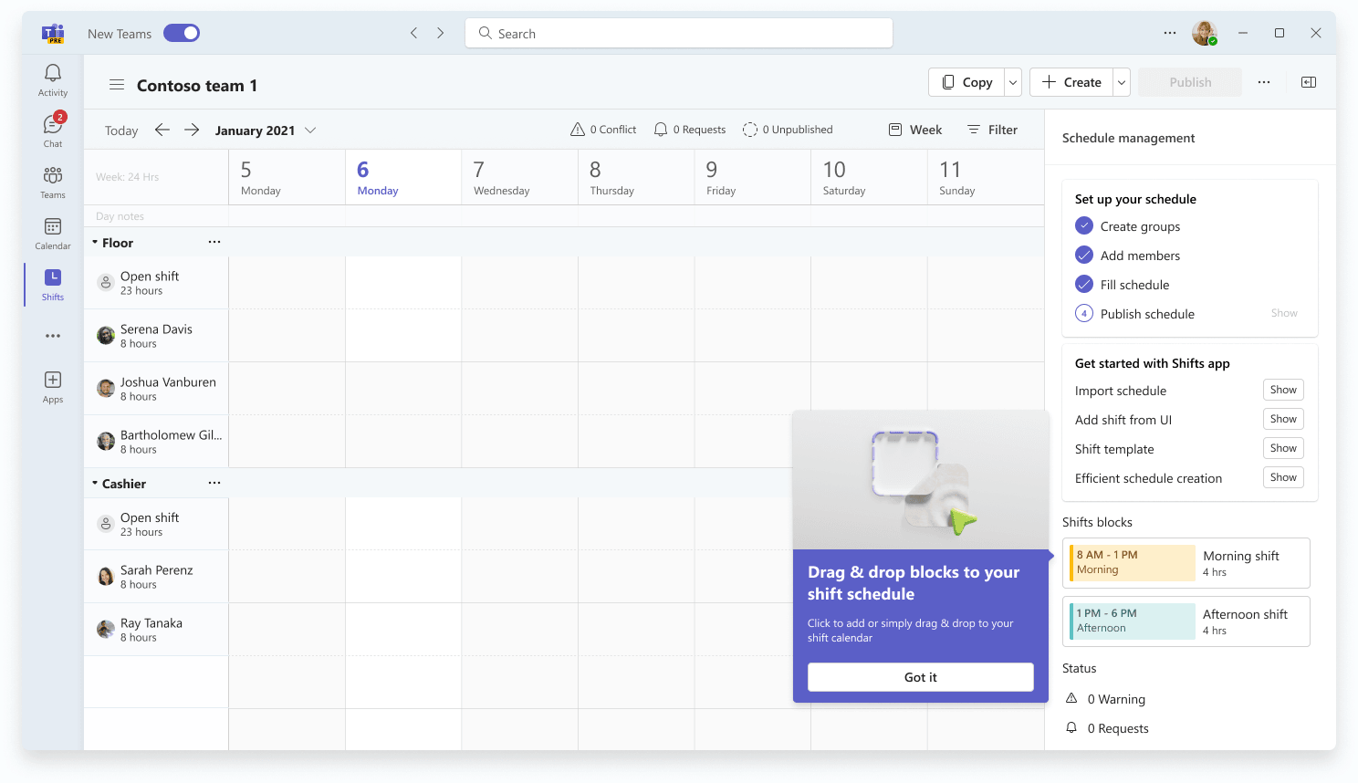 Contextual onboarding in Shifts