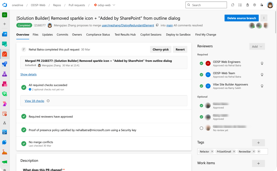 Completed pull request for a SharePoint Builder UI fix