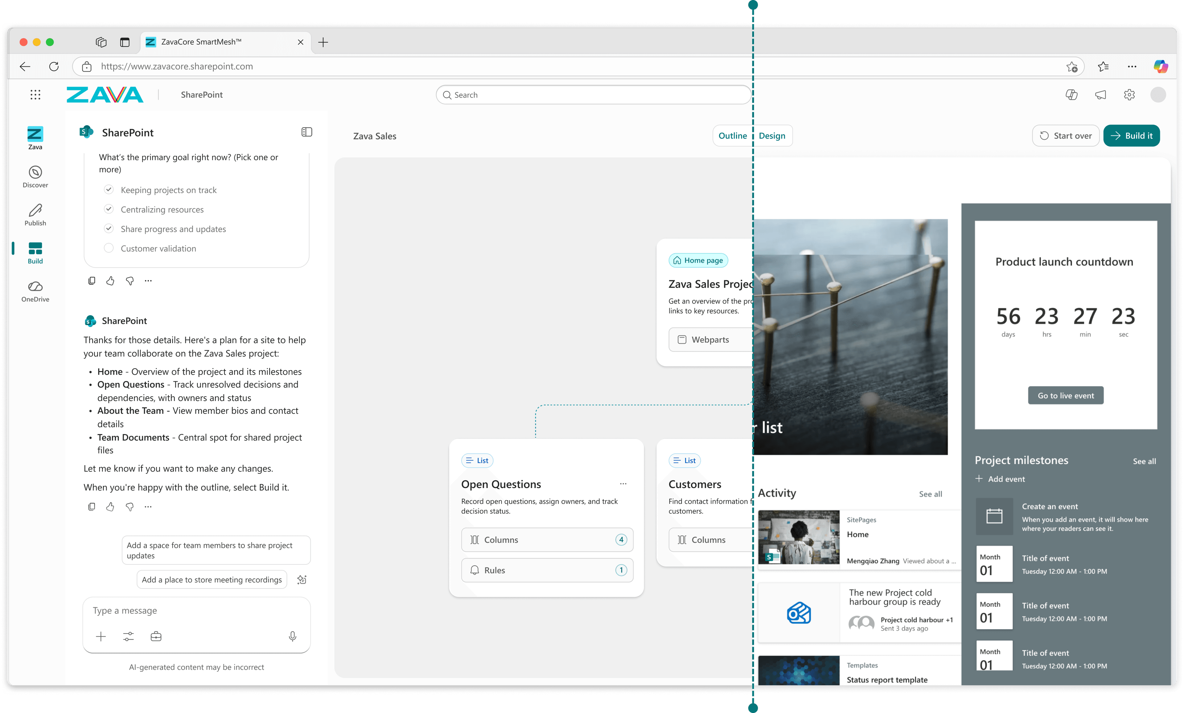 Vision design comparing Outline and Design views